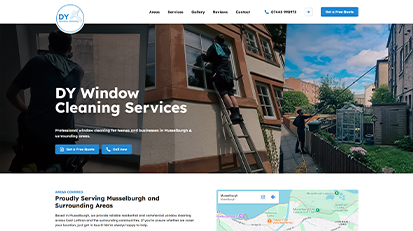 DY Cleaning Screenshot of Website